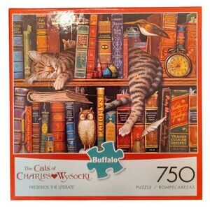 The Cats Of Charles Wysocki 750 Piece Jigsaw Puzzle Frederick The Literate